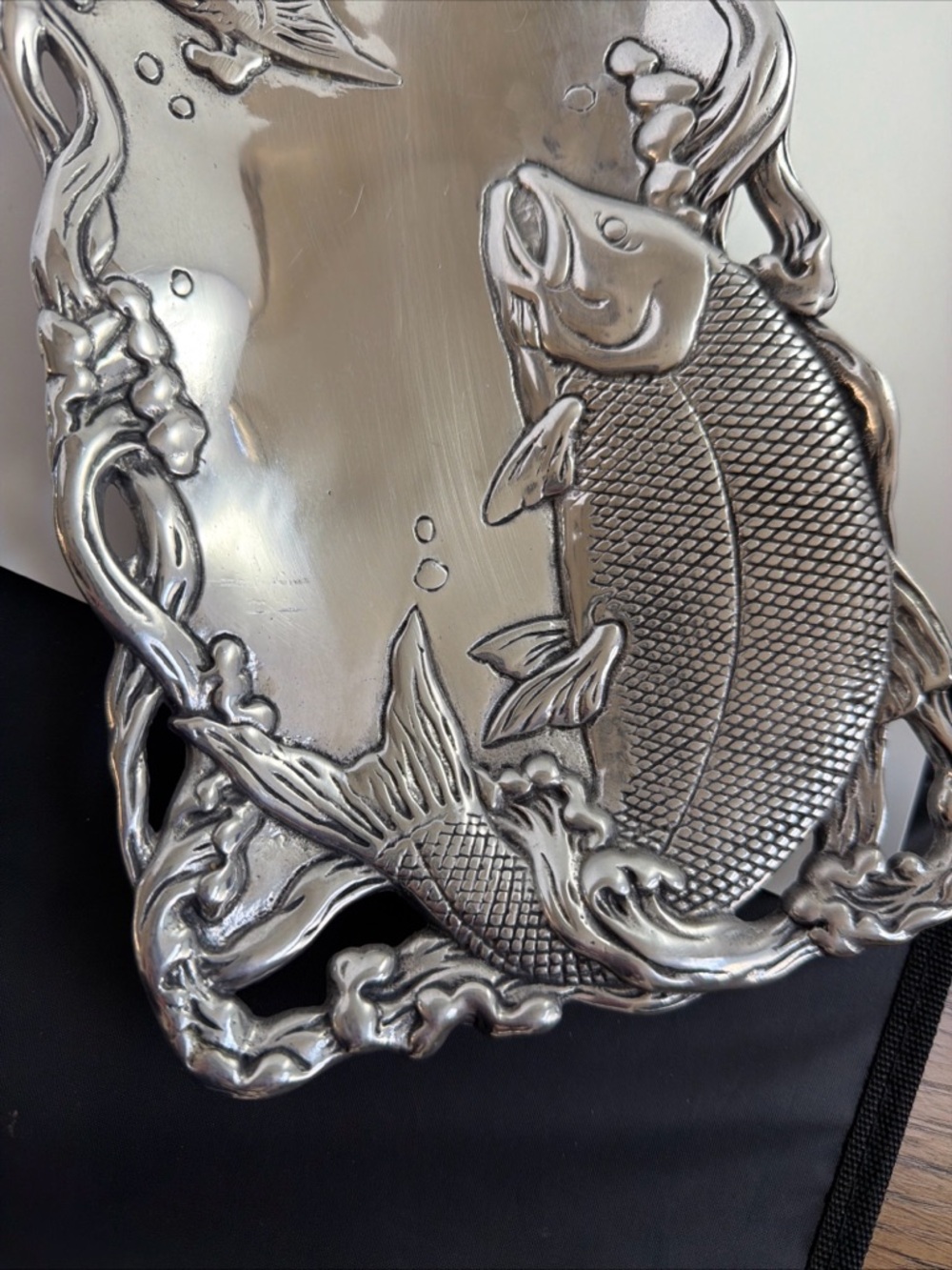 Vintage 2001 Arthur Court Jumping Fish Cast Aluminum Tray Rare - Picture 9 of 16